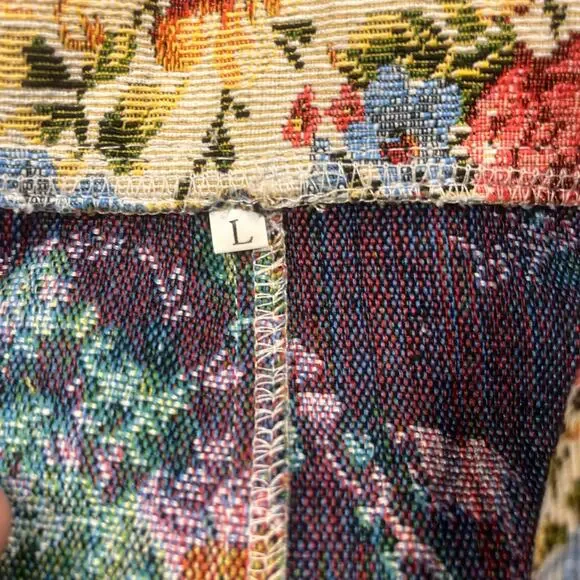 Tapestry Floral Zip Jacket Women’s Large Cottagecore Boho Rose‎ Print Retro - Picture 3 of 8